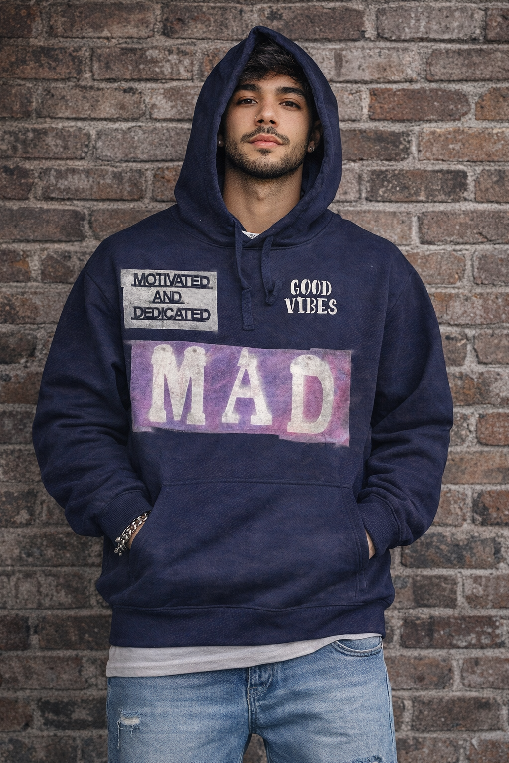 M.A.D. Artist addition  Good Vibes collage Hoodie