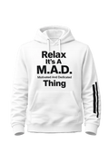 white Relax MAD Pullover Hoodie