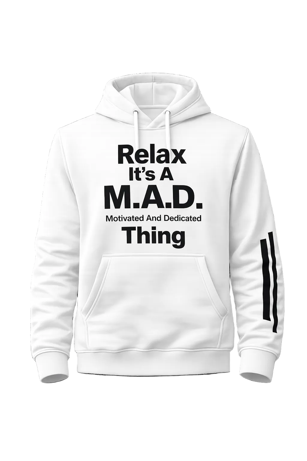 white Relax MAD Pullover Hoodie